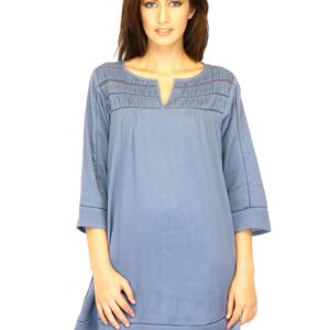 W Women Solid Denim Blue Kurtis