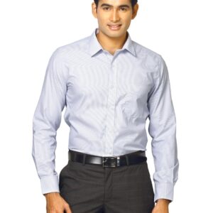 Mark Taylor Men Blue Striped Shirt
