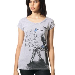 Flying Machine Women Grey T-shirt