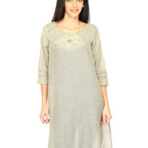 W Women Solid Grey Kurtas