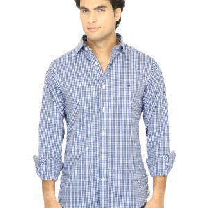 United Colors of Benetton Men Check Blue Shirt