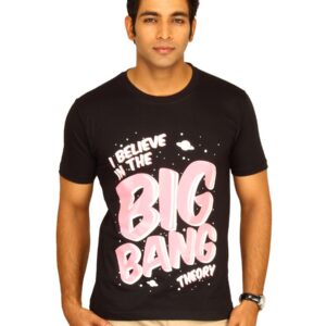 Myntra Men's I Believe Big Bang Theory Black T-shirt