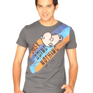Mr.Men Men's Busy Doing Nothing Charcoal T-shirt