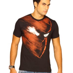 Marvel Men's Spiderman Zoom In Action Black T-shirt