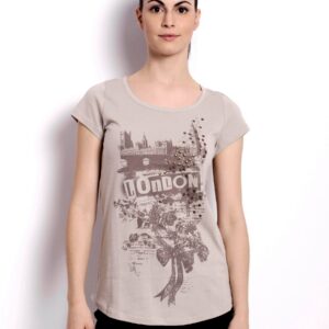 United Colors of Benetton Women  Printed Beige Top