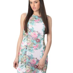 Femella Women White Panel Princess Dress