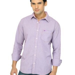 Highlander Men Check Purple Shirt