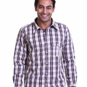 Probase Men Check Orange Shirt