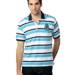 Scullers Men White & Blue T-shirt