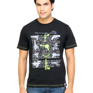 Arrow Sport Men Printed Black Tshirt
