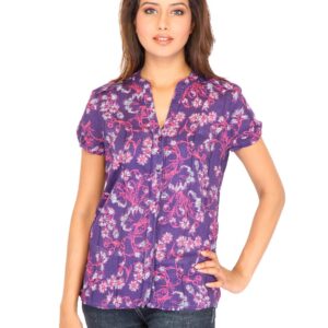 Lee Women Printed Purple Shirt
