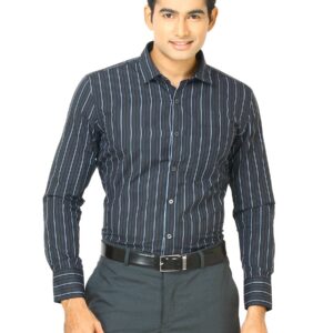 John Miller Men Blue stripe Black Shirts