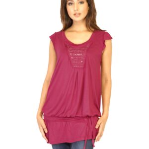 Flying Machine Women Solid Pink Tops