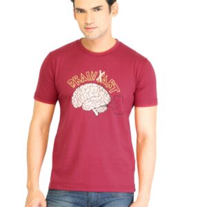 Peter England Men Printed Red TShirt