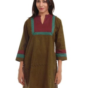 Shree Women Mustard & Black Kurta