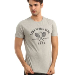French Connection Men Grey Printed T-shirt