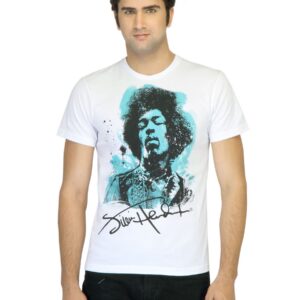 Music Men Printed White T-shirt