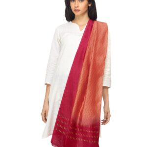 Fabindia Women Orange Chanderi Dupatta
