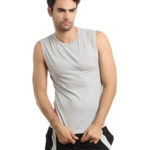 Hanes Men Grey Duo Dry Cotton Stretch Muscle T-shirt