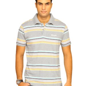 Wrangler Men's Multicolor Striper Grey Melange T-shirt