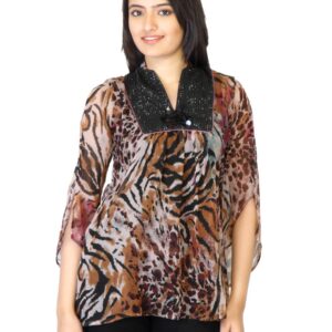 Aneri Women Sequin Brown Top