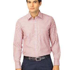 Mark Taylor Men Green & Pink Striped Shirt