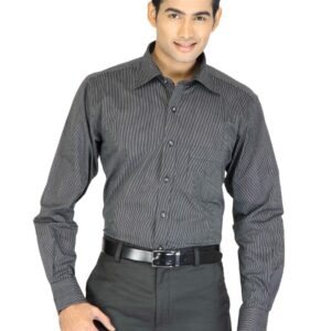 Genesis Black Striped Formal Shirt