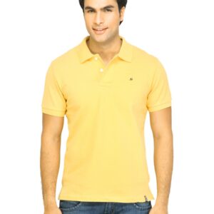 Arrow Sport Men Solid Yellow Polo Tshirts