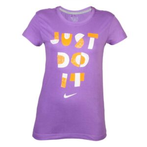 Nike Women Printed Crew Purple T-shirt