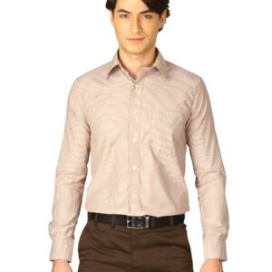 Mark Taylor Men Orange Striped Shirt