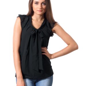 ONLY Women Black Chiffon Top