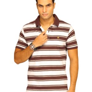 Wrangler Men's Rodeo Striper Polo Maroon T-shirt
