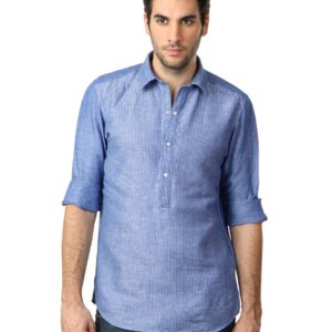 John Players Men Stripes Blue Shirt