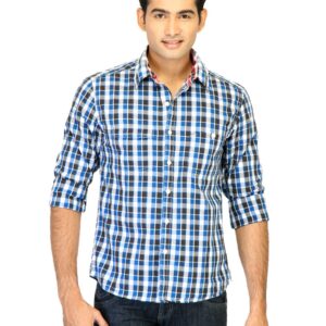 Belmonte Men Check Blue Shirts