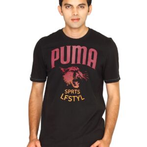 Puma Men's Graphic Black Red T-shirt