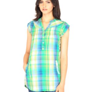 Lee Women Check Green Tunics