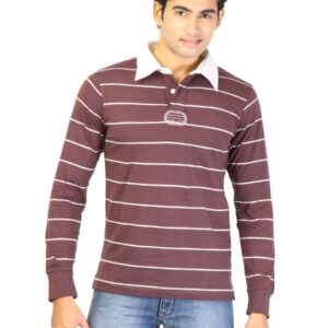 Lee Men Stripes Maroon T-shirt