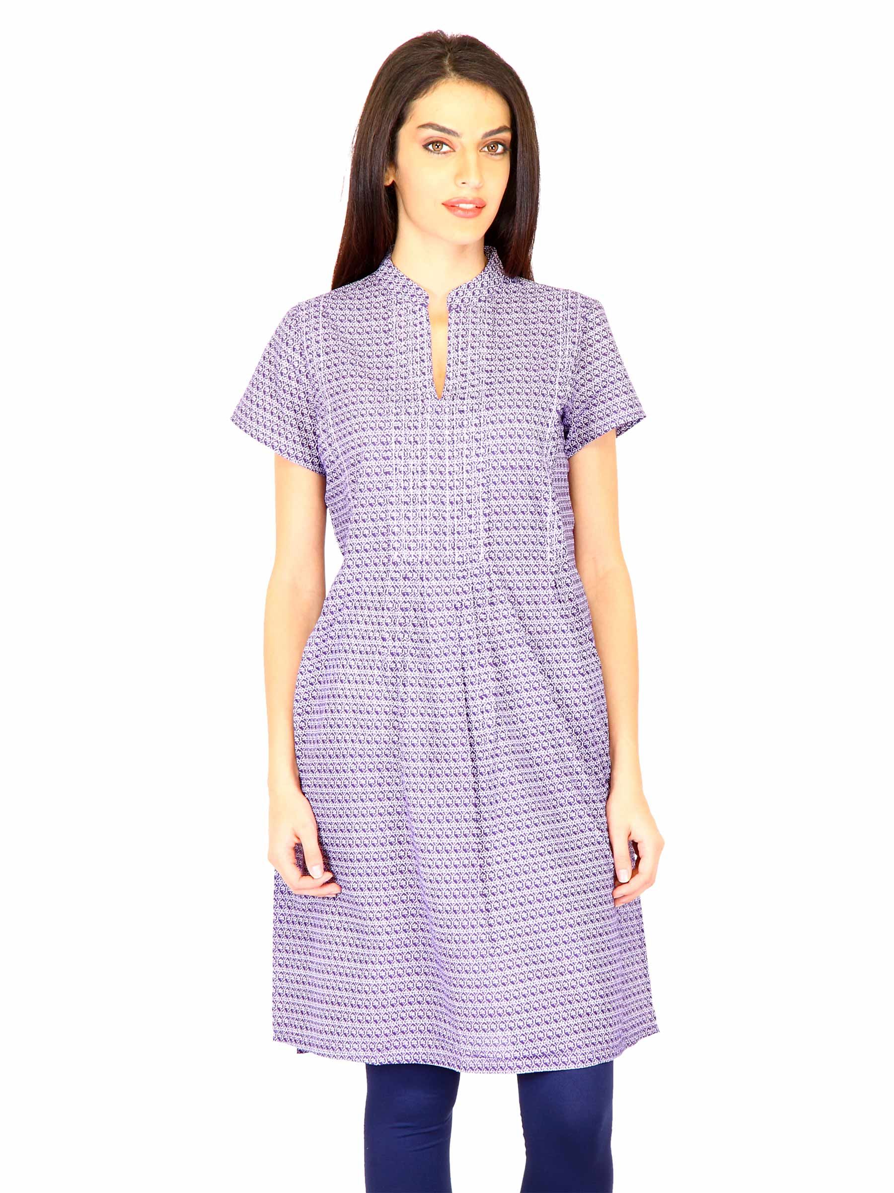 W Women Printed Purple Kurtas