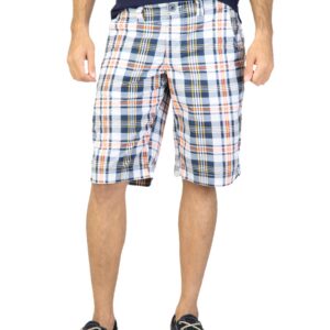Status Quo Men Check Navy Blue Shorts