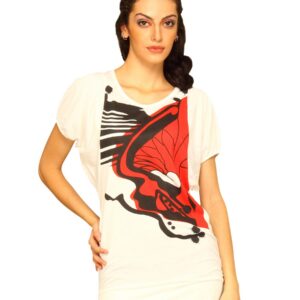 Jealous 21 Women Cream Tunic With Mirror Print Top