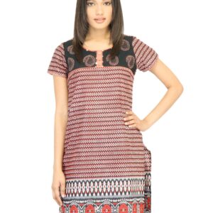 Vishudh Women Printed Black Kurta