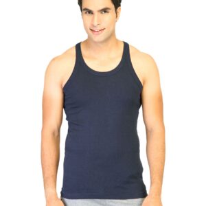 Hanes Men Racer Back Navy Blue Innerwear Vests