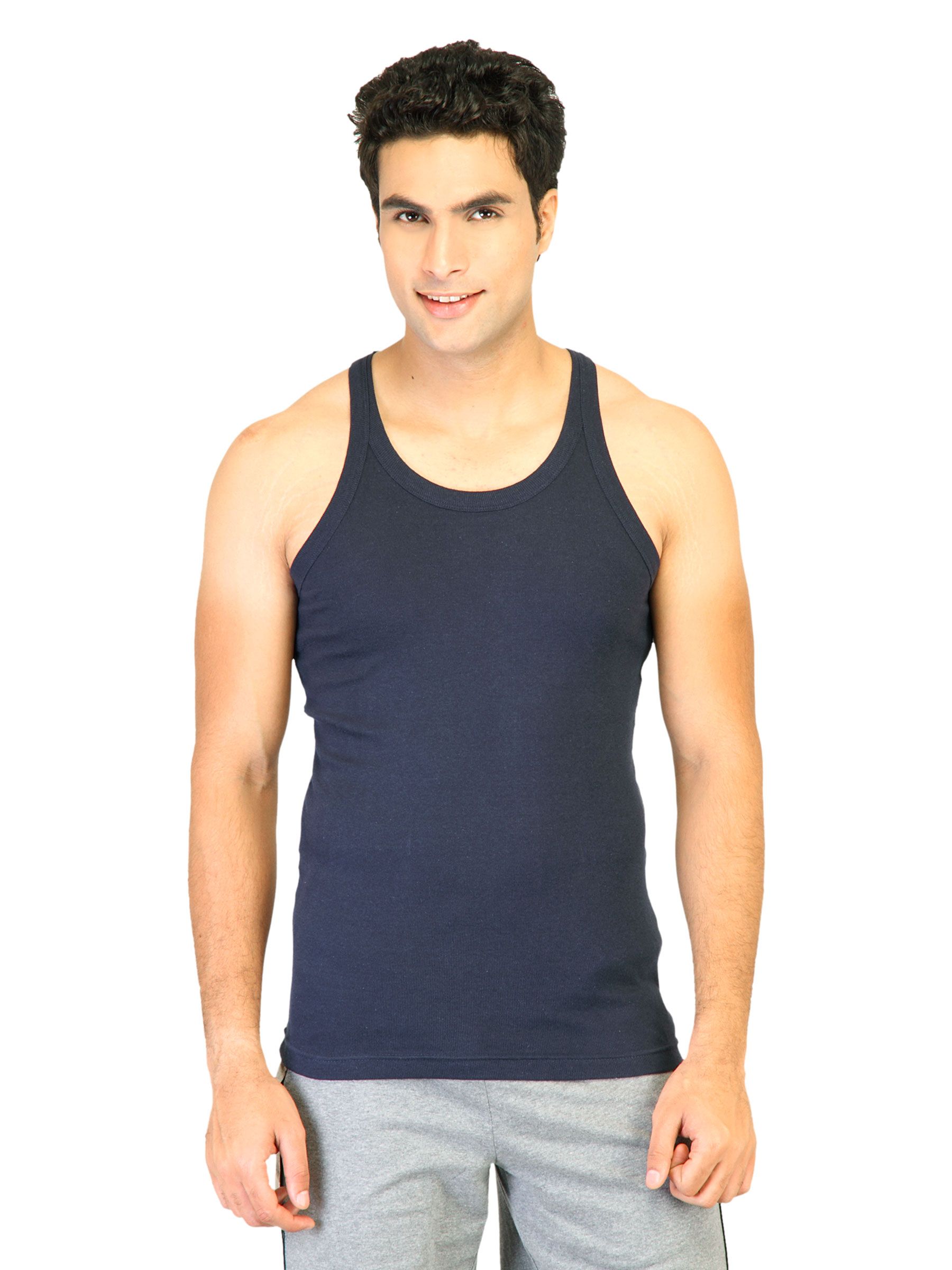 Hanes Men Racer Back Navy Blue Innerwear Vests