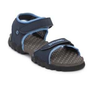 Spalding Men Grey And  Navy Blue Sandals