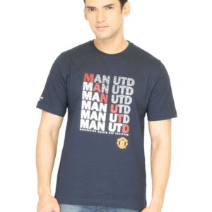 Manchester United Men Printed Navy Blue Tshirt