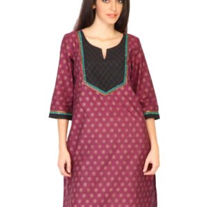 Aurelia Women Printed Maroon Kurtas
