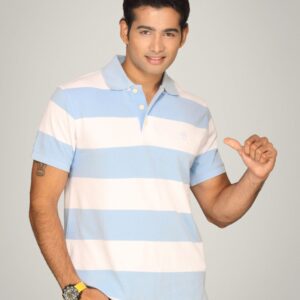 Timberland Men's Rugby Stripe Pique Light Blue T-shirt