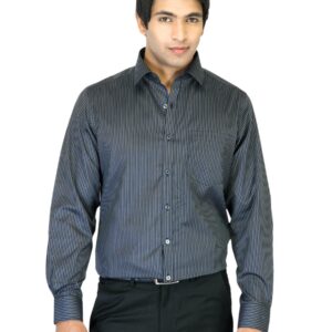 Indigo Nation Men Striped Black Shirt