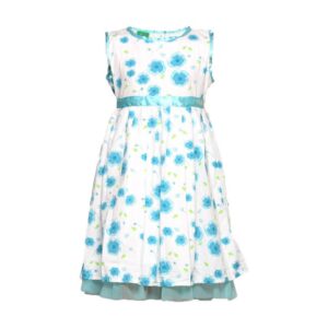 Palm Tree Girls Beyonce White & Blue Dress