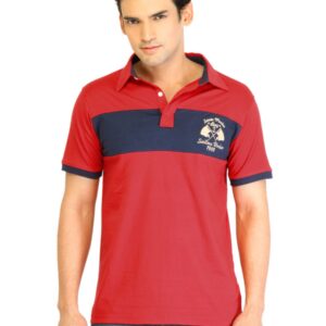 Locomotive Men Solid Red Polo TShirt